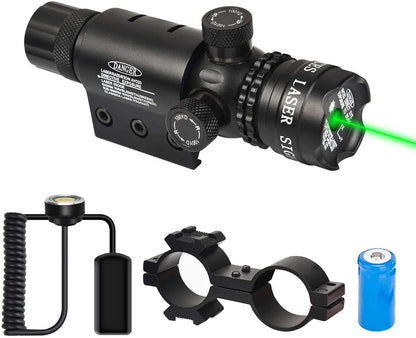 Red/Green Laser Sight - Picatinny mount + Tube mount - Pressure switch included